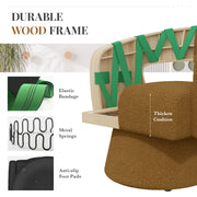 Hawsaiy Swivel Barrel Accent Chair Set of 1/2, Linen Fabric Upholstered Armchair with Wood Frame & Spring Support,Modern Comfy Lounge Sofa Chair with Round Back for Reading Living Room Bedroom