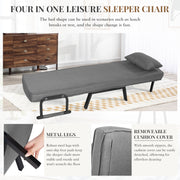 Hawsaiy Convertible Sleeper Leisure Recliner, Adjustable Lounge Chair, Arm Chair, and Sofa Bed