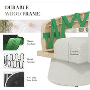 Hawsaiy Swivel Barrel Accent Chair Set of 1/2, Linen Fabric Upholstered Armchair with Wood Frame & Spring Support,Modern Comfy Lounge Sofa Chair with Round Back for Reading Living Room Bedroom