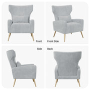 Nalupatio Velvet Fabric Upholstered Reading Comfy Mid Century Modern Armchair with Metal Legs and Spring Support, Accent Chair for Living Room,Beige