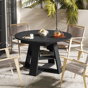 Hawsaiy 43.3-59 in Extendable Oval Dining Table for 4-6, Space-Saving Round Kitchen Table with Hidden Leaf Storage & Bottom Shelf for Small Space
