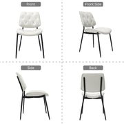 Hawsaiy Dining Chairs Set of 2, Mid Century Modern Upholstered PU Leather Kitchen Dining Room Accent Chairs with Metal Legs,Bentwood Cushion Seat for Living Room,Bedrooms