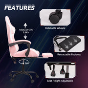 Hawsaiy Gaming Chair with LED Lights and Lumbar Support, Faux Leather High Back PC Gaming Chair