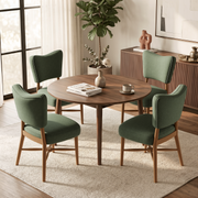 Hawsaiy Dining Chairs Set of 2/4/6, Upholstered Fabric Dining Room Chairs, Mid Century Modern Kitchen Chairs with Solid Wood Legs & Cross-Brace Support, Farmhouse Side Chairs for Dining Room