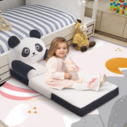 Hawsaiy Kids Sofa 2-in-1 Foldable Armchair with Liner Filler Cute Cartoon Lazy Sofa Bed for Living Room or Bedroom