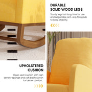 Nalupatio Rocking Chair Nursery, Reading Chair, Glider Accent Chair, Rocking Accent Chair with Wood Legs for Living Room, Bedroom Brown Coffee