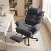Hawsaiy Big and Tall Office Chair with Footrest, Ergonomic Executive Desk Chair with Flip-Up Arms, Reclining High Back Computer Chair with Headrest & Side Pockets