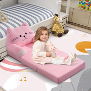 Hawsaiy Kids Sofa 2-in-1 Foldable Armchair with Liner Filler Cute Cartoon Lazy Sofa Bed for Living Room or Bedroom