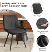 Hawsaiy Modern Faux Leather Dining Chair Set of 2/4/6 with Sturdy Metal Frame
