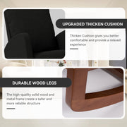 Hawsaiy Comfortable Velvet Nursery Rocking Chair with Padded Seat & High Backrest