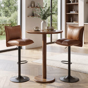 Hawsaiy Bar Stools Set of 2/3/4, Adjustable Swivel Bar Chairs with Thick Padded Seat, Faux Leather Upholstered Counter Height Bar Stools with Storage Pocket for Kitchen Island