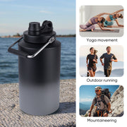 Kerilyn Insulated Jug with Handle, One Gallon, 128oz Stainless Steel, Large Double Vacuum Water Bottle for Hot & Cold Drinks, Wide Mouth, Sweat Proof, Great for Travel, Hiking & Camping, Black Water Bottle