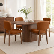 Hawsaiy Wooden Dining Chairs Set of 2/4/6, Boucle Upholstered Dining Room Chairs with Solid Wood Legs, Mid Century Modern Kitchen Chairs, Farmhouse Side Chairs with Back for Dining Room