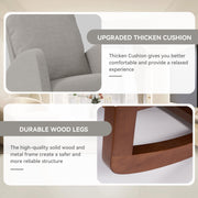 Hawsaiy Comfortable Velvet Nursery Rocking Chair with Padded Seat & High Backrest