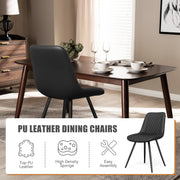Nalupatio Dining Chairs Set of 2 Modern Upholstered Dining Table Chairs with High Back Ergonomic Leather Dining Room Chairs for Kitchen Living Room Dark Brown