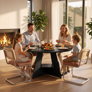 Hawsaiy 5 Piece Round Dining Table Set for 4, 47.3