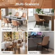 Hawsaiy PU Leather Dining Chairs Set of 2/4/6, Upholstered Kitchen Chairs with Crossed Metal Legs, Armless Side Chairs for Dining Room, Kitchen, Living Room