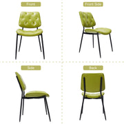 Hawsaiy Dining Chairs Set of 2, Mid Century Modern Upholstered PU Leather Kitchen Dining Room Accent Chairs with Metal Legs,Bentwood Cushion Seat for Living Room,Bedrooms