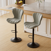 Nalupatio Modern Bar Stools Set of 2 Faux Leather Upholstered Swivel Barstools,Black
