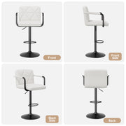 Hawsaiy PU Leather Adjustable Height Bar Stools Set of 2/4 with Footrest and Rubber Ring Base