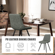 Nalupatio Dining Chairs Set of 2 Modern Upholstered Dining Table Chairs with High Back Ergonomic Leather Dining Room Chairs for Kitchen Living Room Dark Brown