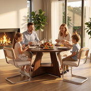 Hawsaiy 5 Piece Round Dining Table Set for 4, 47.3