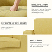 Hawsaiy Swivel Accent Chair, Cozy Linen Reading Chair for Adults, Comfy Single Sofa Chair with Extra Wide Armrests, Mid-Century Modern Arm Chair for Living Room, Bedroom, Office