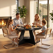 Hawsaiy 5 Piece Round Dining Table Set for 4, 47.3