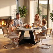 Hawsaiy 5 Piece Round Dining Table Set for 4, 47.3
