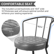 Hawsaiy Mid-Century Modern Upholstered Dining Chairs Set of 2,Armless Leather Chairs with Metal Legs for Kitchen, Bar, Café, Living Room