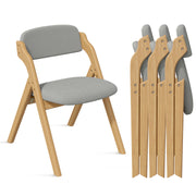 HawsaiyFolding Chairs with Cushion,Wooden Stackable Dining Chairs Set of 2 with Padded Seats,Removable Cushion Cover Comfortable Backrest Lounge Chair for Kitchen Home Office Picnic