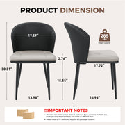 Hawsaiy Faux Leather Dining Chairs Set of 2/4/6, Modern Curved Back Upholstered Kitchen Side Chairs with Metal Legs