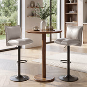 Hawsaiy Bar Stools Set of 2/3/4, Adjustable Swivel Bar Chairs with Thick Padded Seat, Faux Leather Upholstered Counter Height Bar Stools with Storage Pocket for Kitchen Island