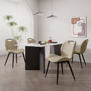 Hawsaiy Modern Faux Leather Dining Chair Set of 2/4/6 with Metal Legs, Ergonomic Design, Water-Resistant