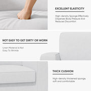 Hawsaiy Swivel Accent Chair, Cozy Linen Reading Chair for Adults, Comfy Single Sofa Chair with Extra Wide Armrests, Mid-Century Modern Arm Chair for Living Room, Bedroom, Office