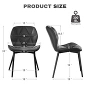 Hawsaiy Modern Ergonomic Dining Chair Set of 2 with Metal Legs