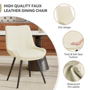 Hawsaiy Modern Faux Leather Dining Chair Set of 2/4/6 with Sturdy Metal Frame
