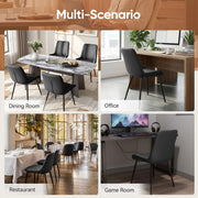Hawsaiy PU Leather Dining Chairs Set of 2/4/6, Upholstered Kitchen Chairs with Crossed Metal Legs, Armless Side Chairs for Dining Room, Kitchen, Living Room