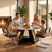 Hawsaiy 5 Piece Round Dining Table Set for 4, 47.3