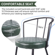 Hawsaiy Mid-Century Modern Upholstered Dining Chairs Set of 2,Armless Leather Chairs with Metal Legs for Kitchen, Bar, Café, Living Room