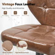 Nalupatio Bar Stools,PU Leather Adjustable Swivel Barstools Kitchen Counter Height Bar Stools, Hydraulic for Kitchen Counter Height, Square Island Backed Bar Stools,Black,Set of 2