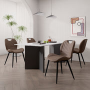 Hawsaiy Modern Faux Leather Dining Chair Set of 2/4/6 with Metal Legs, Ergonomic Design, Water-Resistant