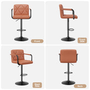 Hawsaiy PU Leather Adjustable Height Bar Stools Set of 2/4 with Footrest and Rubber Ring Base