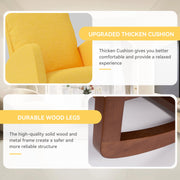 Hawsaiy Comfortable Velvet Nursery Rocking Chair with Padded Seat & High Backrest