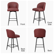 Hawsaiy Counter Height Bar Stools Set of 2/4,360° Swivel Barstools with High Back and Metal Legs,27.10