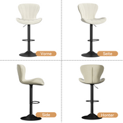 Nalupatio Modern Bar Stools Set of 2 Faux Leather Upholstered Swivel Barstools,Black
