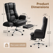Hawsaiy Cross Legged Office Chair with Flip Armrests，Big and Tall Executive Office Chair, 135° Reclining Criss Cross Chair with Footrest & Lumbar Pillow