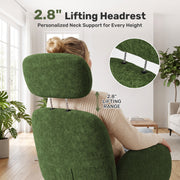 Hawsaiy Criss Cross Office Chair with Flip-Up Arms, Wide Seat Desk Chair with Adjustable Headrest, 135° Reclining Ergonomic Office Chair with Plush Fabric Cushion