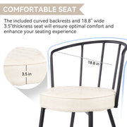 Hawsaiy Mid-Century Modern Upholstered Dining Chairs Set of 2,Armless Leather Chairs with Metal Legs for Kitchen, Bar, Café, Living Room