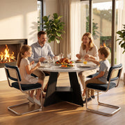 Hawsaiy 5 Piece Round Dining Table Set for 4, 47.3